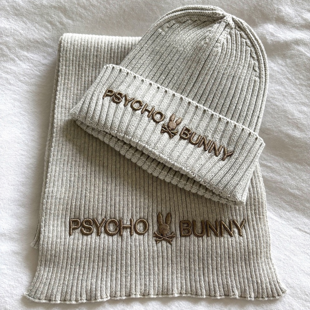 NWOT - Psycho Bunny Scarf and Toque Set